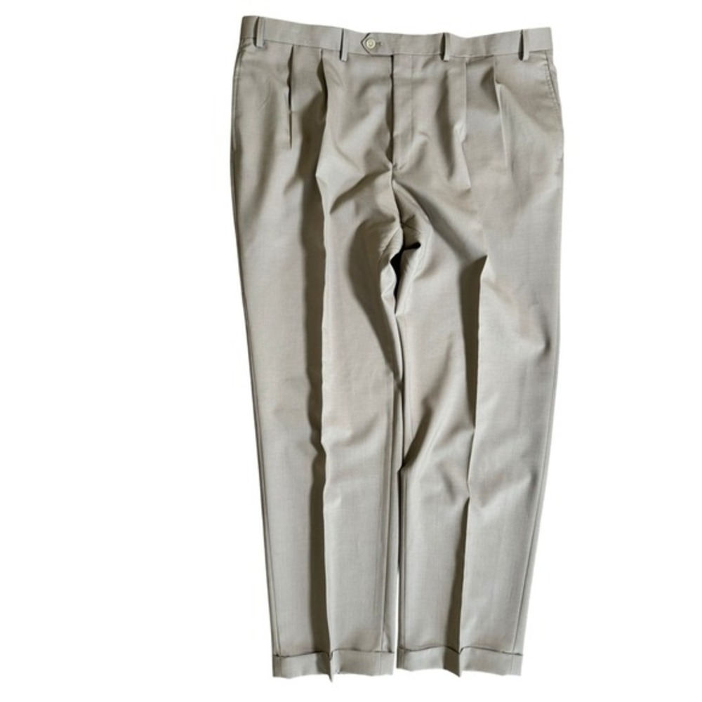 Lauren Ralph Lauren Wool Dress Pants Pleated Front Khaki‎ Beige 42x32